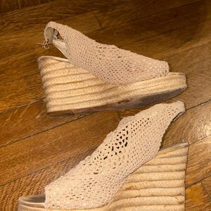 Women's Beige Wedge Sandals